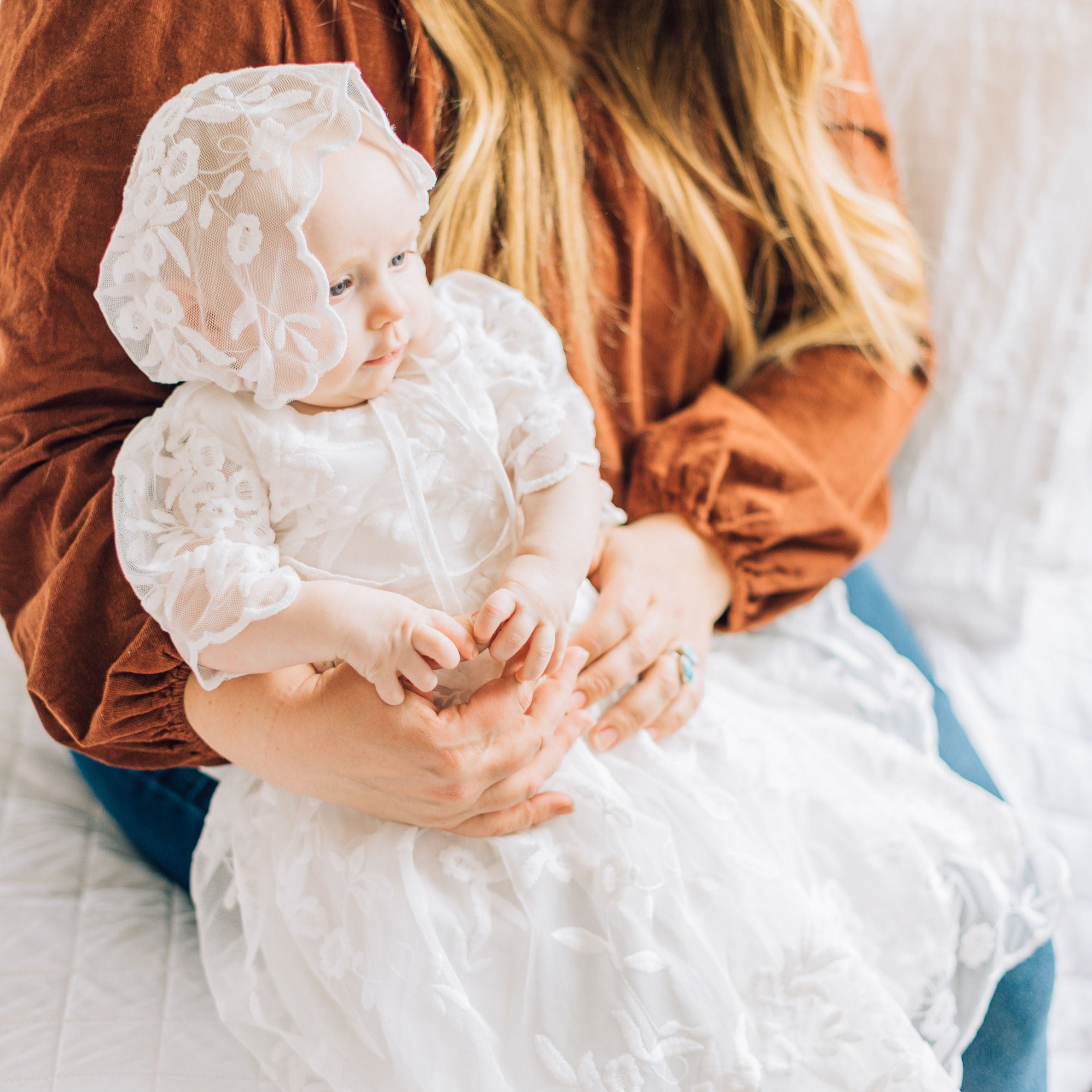 Charlotte Floral Lace Dress- Timeless Baby Blessing Gown Miriia