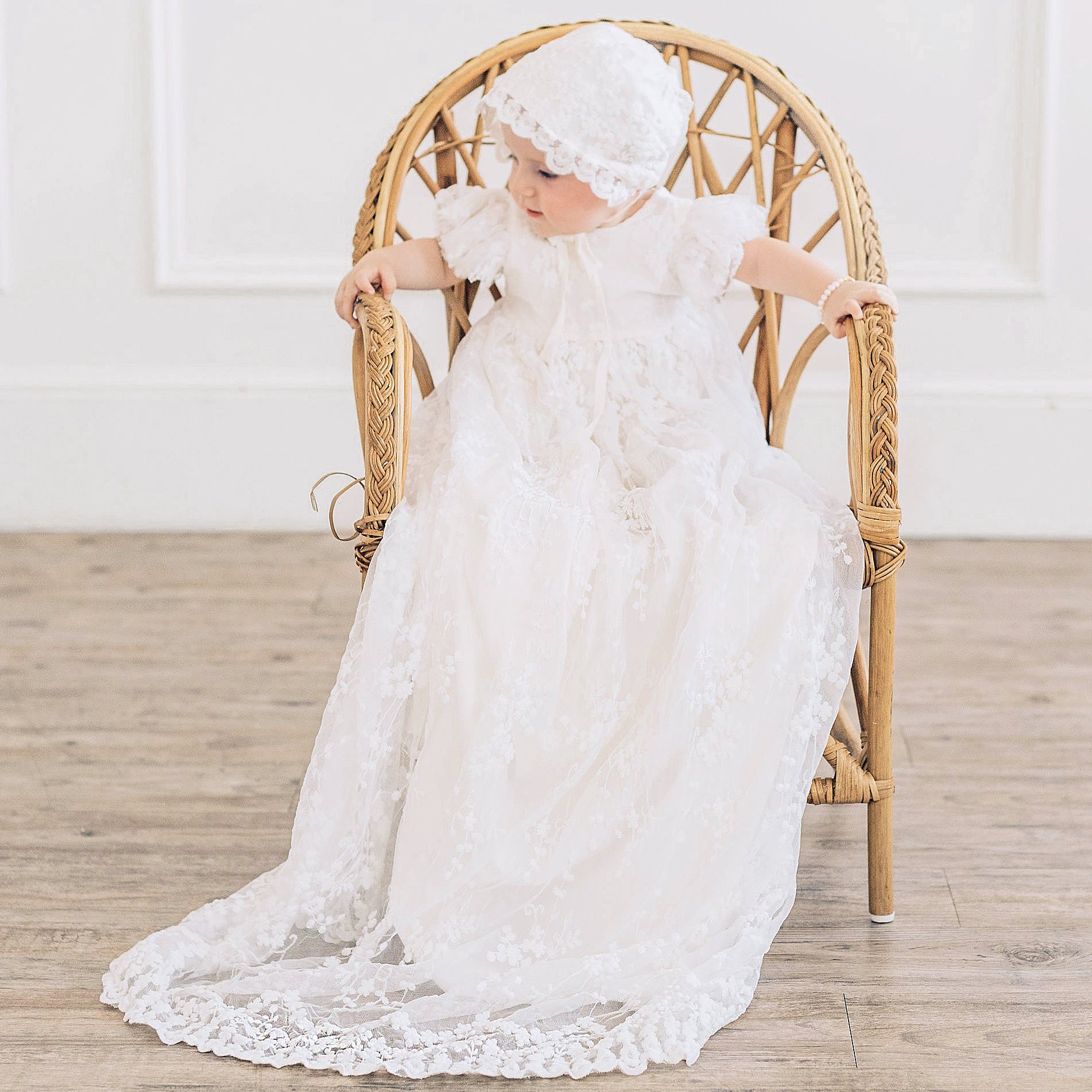 Eva Jane Dress 6-Piece Gift Set- Complete Baby Blessing Outfit