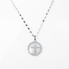 Sterling Silver White Sapphire Cross Necklace