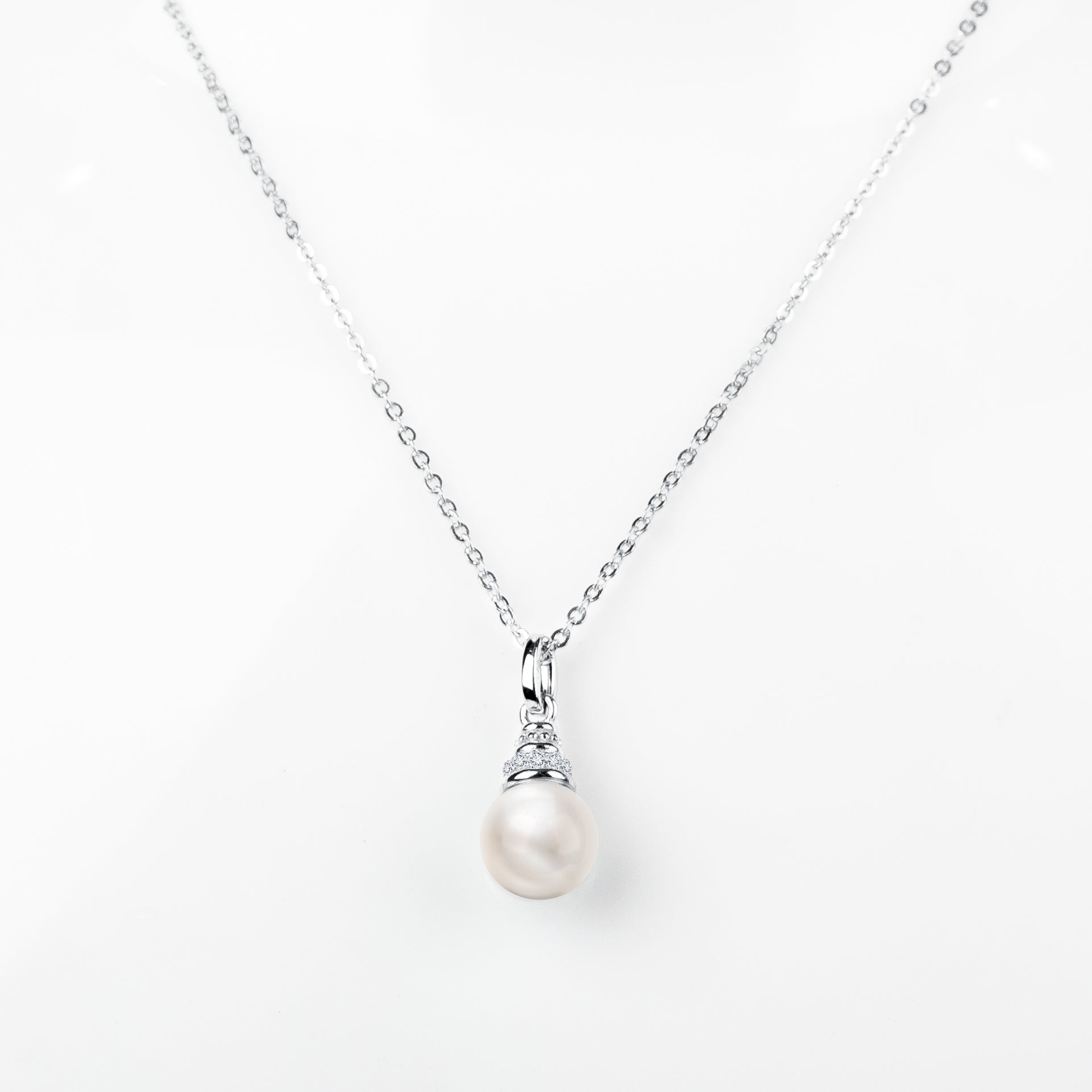 Sterling Silver Pearl Drop Necklace