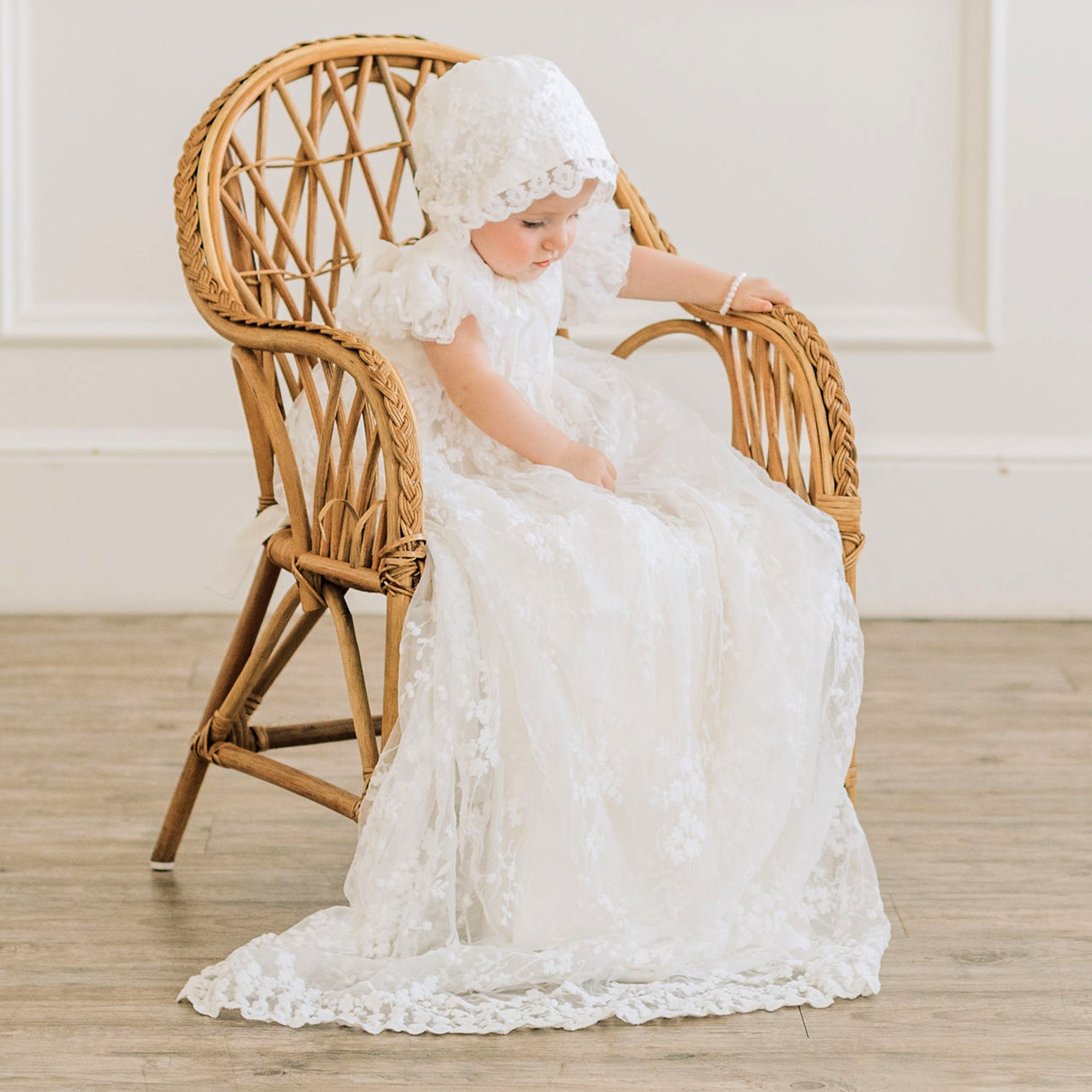Eva Jane Christening Dress 8-Piece Set in Personalized Keepsake Box - 12-18M / Heirloom Gift Set + Bow 2 Eva Jane Christening Dress 8-Piece Set in Personalized Keepsake Box - 12-18M / Heirloom Gift Set + Bow 2