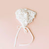 white bonnet for baby christening.