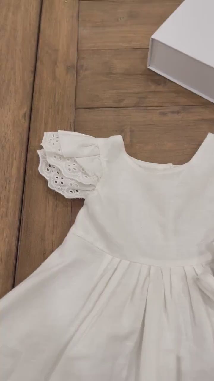 The Everly Gift Set | Baby girl white dress blessing/christening dress baptism dress