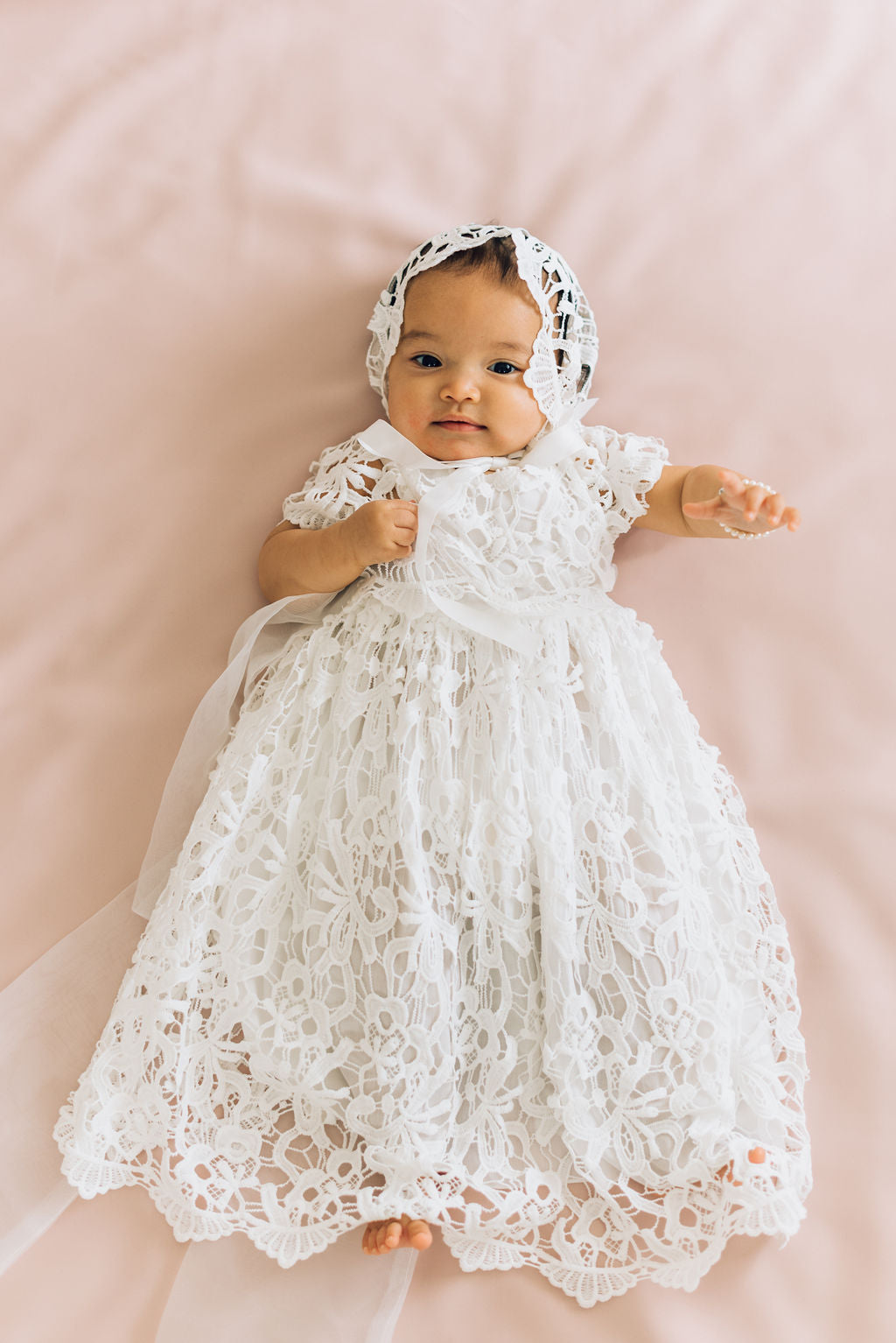 Maely Embroidered Lace Dress- Delicate Baby Girl Attire | Miriia Maely Embroidered Lace Dress- Delicate Baby Girl Attire | Miriia