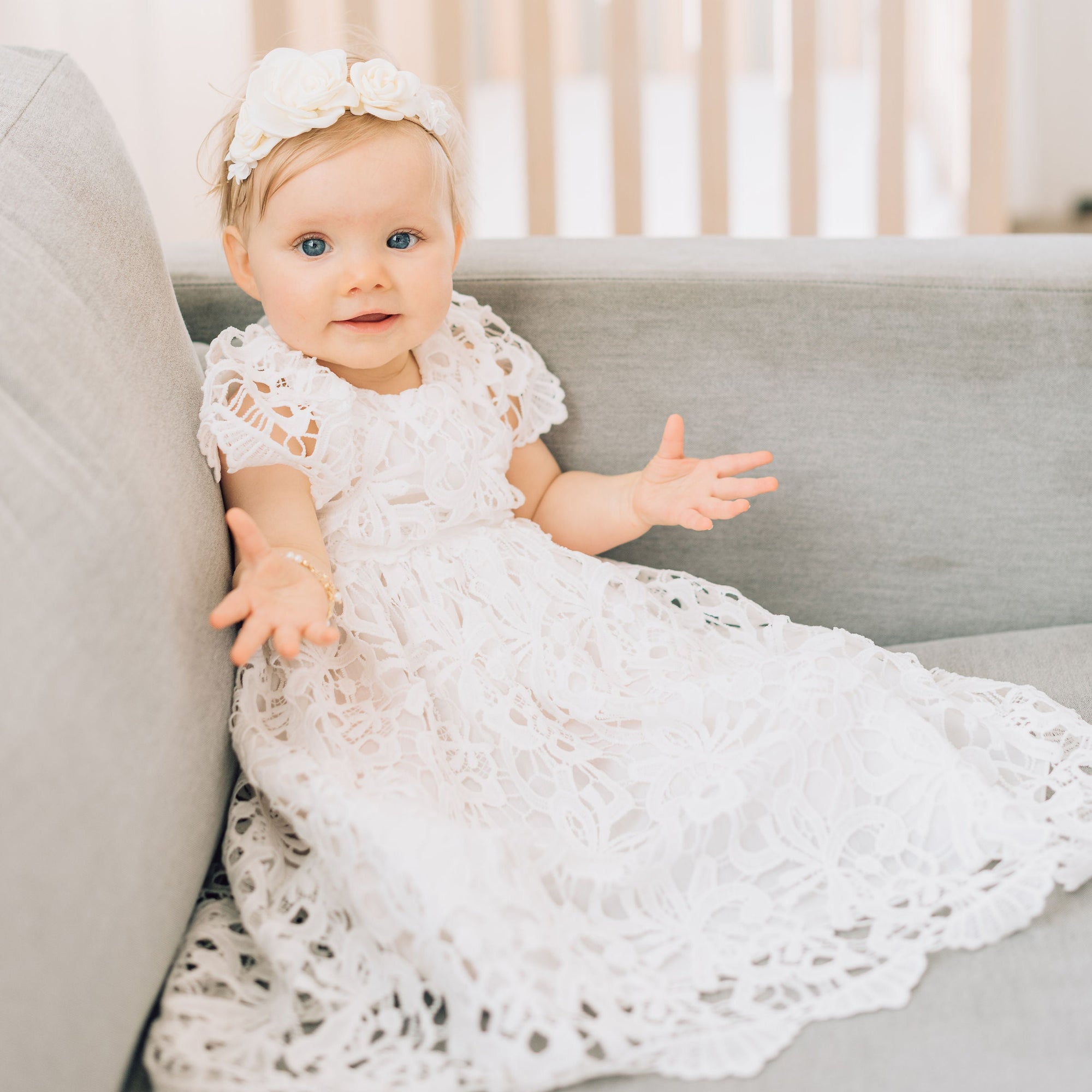 Maely Embroidered Lace Dress - 0-3M Maely Embroidered Lace Dress - 0-3M