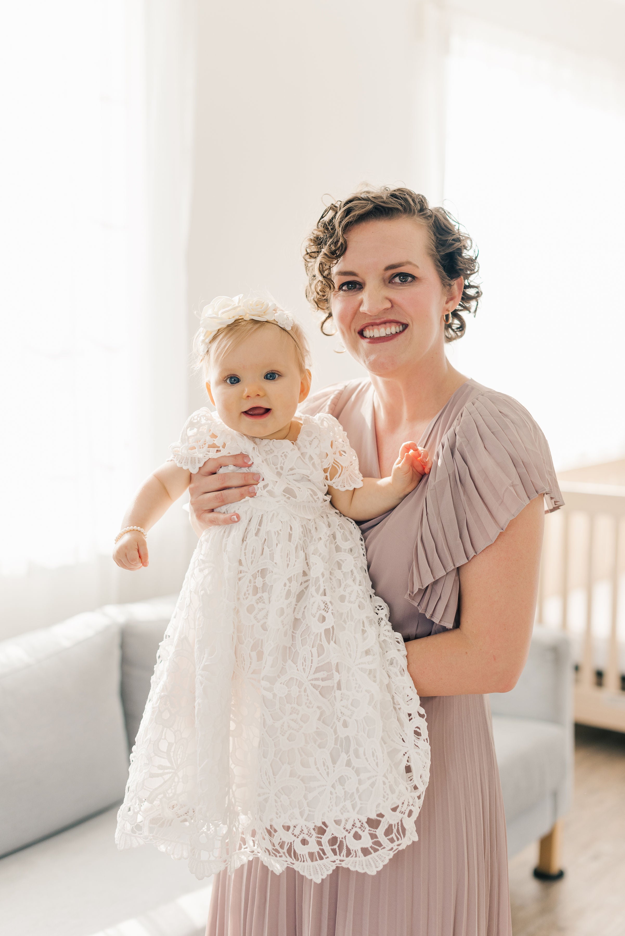 Maely Embroidered Lace Dress- Delicate Baby Girl Attire | Miriia